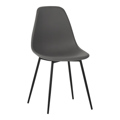 Καρέκλα Ballen pakoworld pp ανθρακί με μαύρα μεταλλικά πόδια 41.5x53x84.5εκ - Hippiehome.gr