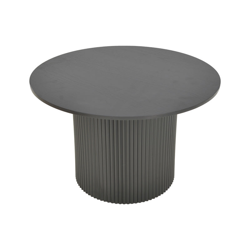 Τραπέζι σαλονιού Dovel pakoworld mdf-μεταλλο σε μαύρη απόχρωση Φ70x45εκ - Hippiehome.gr