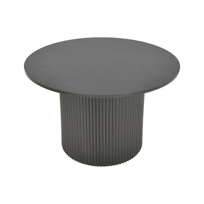 Τραπέζι σαλονιού Dovel pakoworld mdf-μεταλλο σε μαύρη απόχρωση Φ70x45εκ - Hippiehome.gr