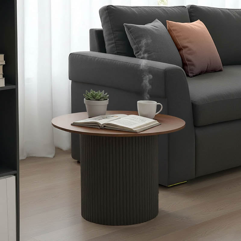 Τραπέζι σαλονιού Dovel pakoworld mdf σε καρυδί-μαύρο μέταλλο Φ70x45εκ - Hippiehome.gr