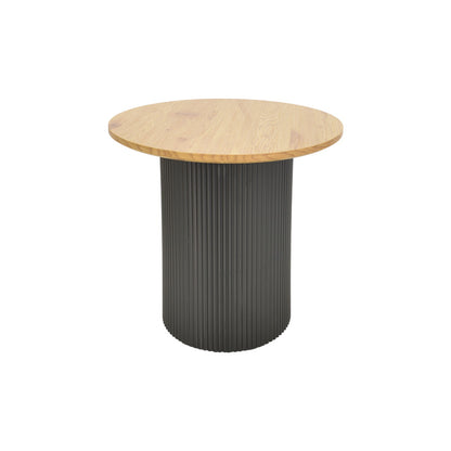 Βοηθητικό τραπέζι Dovel pakoworld mdf σε sonoma -μαύρο μέταλλο Φ50x50εκ - Hippiehome.gr