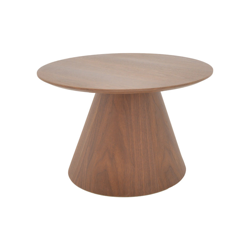 Τραπέζι σαλονιού Donda pakoworld mdf-μέταλλο σε καρυδί απόχρωση Φ80x40εκ - Hippiehome.gr