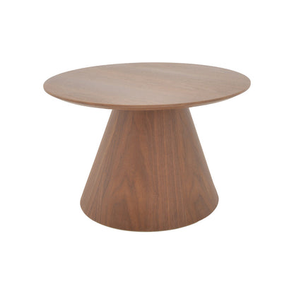 Τραπέζι σαλονιού Donda pakoworld mdf-μέταλλο σε καρυδί απόχρωση Φ80x40εκ - Hippiehome.gr