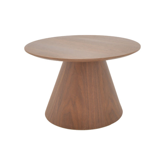 Τραπέζι σαλονιού Donda pakoworld mdf-μέταλλο σε καρυδί απόχρωση Φ80x40εκ - Hippiehome.gr