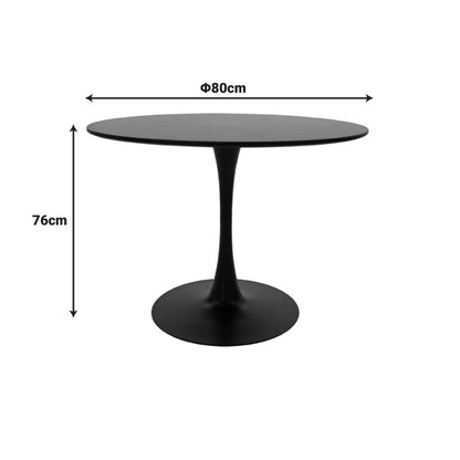Tραπέζι Balou pakoworld mdf σε μαύρη απόχρωση Φ80x73εκ - Hippiehome.gr
