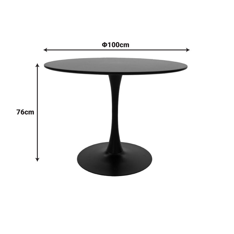 Tραπέζι Balou pakoworld mdf σε μαύρη απόχρωση Φ100x73εκ - Hippiehome.gr