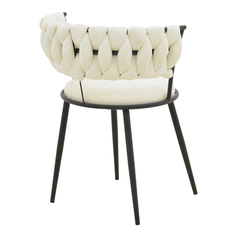 Πολυθρόνα Alkia I pakoworld ύφασμα σε εκρού απόχρωση- πόδι μαύρο μέταλλο 57x58.5x72εκ - Hippiehome.gr