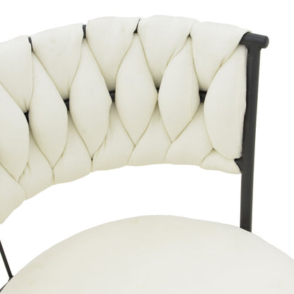 Πολυθρόνα Alkia I pakoworld ύφασμα σε εκρού απόχρωση- πόδι μαύρο μέταλλο 57x58.5x72εκ - Hippiehome.gr