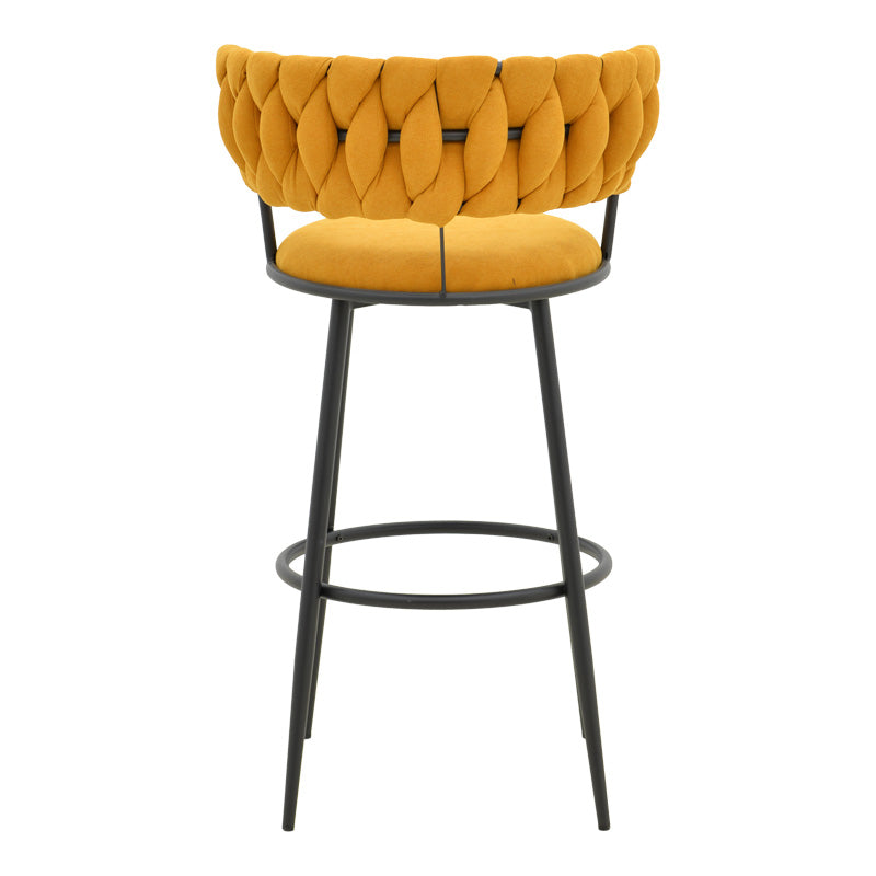 Σκαμπό μπαρ Alkia I pakoworld ύφασμα σε κίτρινη απόχρωση- πόδι μαύρο μέταλλο 50x56x95εκ - Hippiehome.gr