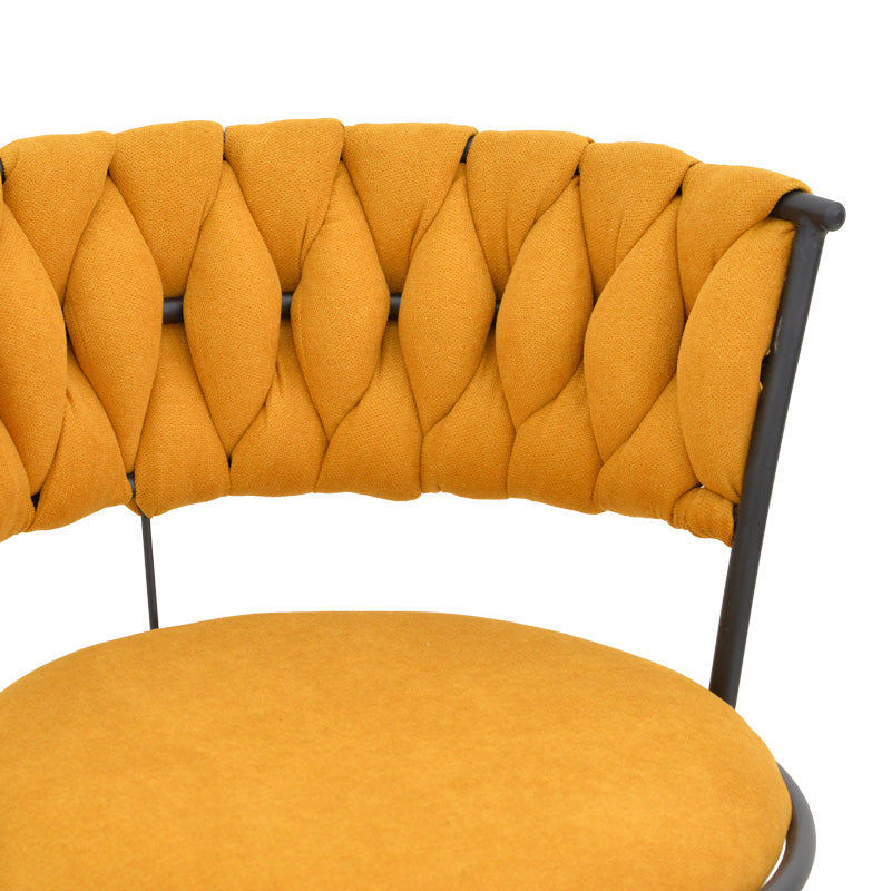 Σκαμπό μπαρ Alkia I pakoworld ύφασμα σε κίτρινη απόχρωση- πόδι μαύρο μέταλλο 50x56x95εκ - Hippiehome.gr