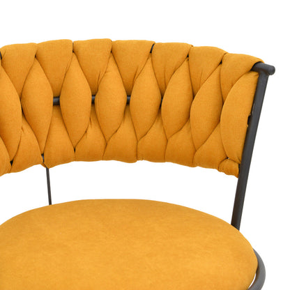 Σκαμπό μπαρ Alkia I pakoworld ύφασμα σε κίτρινη απόχρωση- πόδι μαύρο μέταλλο 50x56x95εκ - Hippiehome.gr