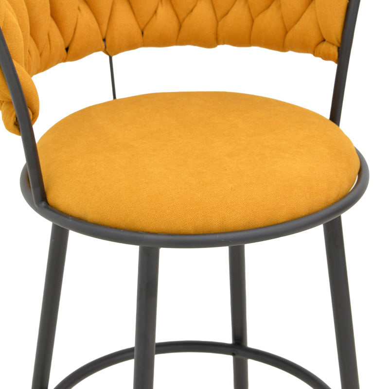 Σκαμπό μπαρ Alkia I pakoworld ύφασμα σε κίτρινη απόχρωση- πόδι μαύρο μέταλλο 50x56x95εκ - Hippiehome.gr