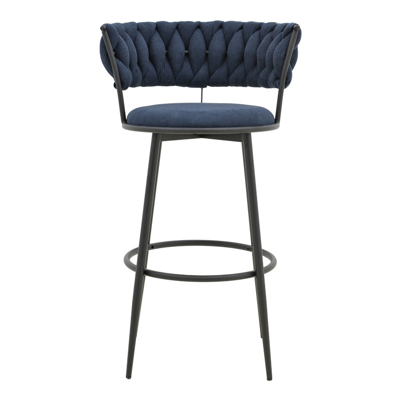 Σκαμπό μπαρ Alkia I pakoworld ύφασμα σε μπλε σκούρο απόχρωση- πόδι μαύρο μέταλλο 50x56x95εκ - Hippiehome.gr