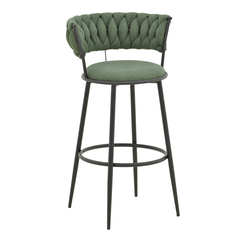 Σκαμπό μπαρ Alkia I pakoworld ύφασμα σε χακί απόχρωση- πόδι μαύρο μέταλλο 50x56x95εκ - Hippiehome.gr