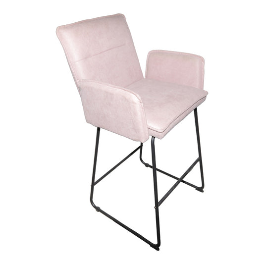 Σκαμπό μπαρ Essential pakoworld ύφασμα σαπιο μήλο-πόδι μαύρο μεταλλικό 57x64.5x107εκ - Hippiehome.gr