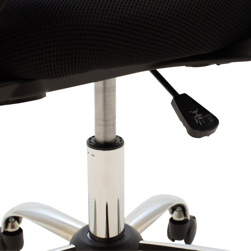 Καρέκλα γραφείου Berto II pakoworld με ανάκλιση ύφασμα mesh σε μπλε-μαύρη απόχρωση και βάση χρωμίου 60x48x85-95εκ - Hippiehome.gr