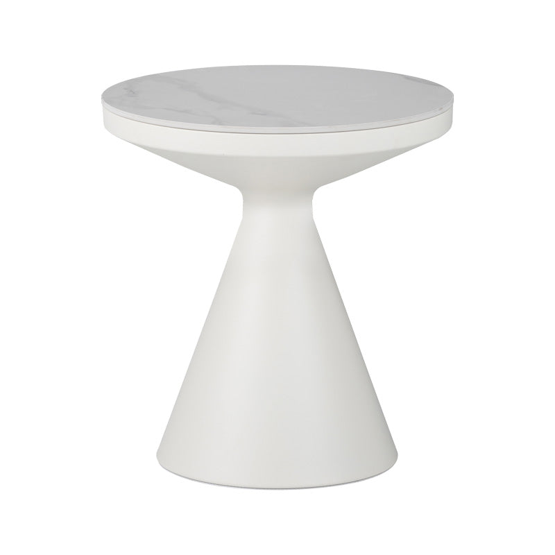 Βοηθητικά τραπέζια Coozlin Inart sintered stone σε απόχρωση λευκό μαρμάρου με λευκό μέταλλο - Hippiehome.gr