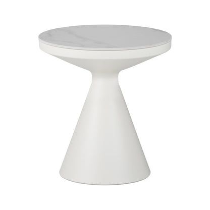 Βοηθητικά τραπέζια Coozlin Inart sintered stone σε απόχρωση λευκό μαρμάρου με λευκό μέταλλο - Hippiehome.gr