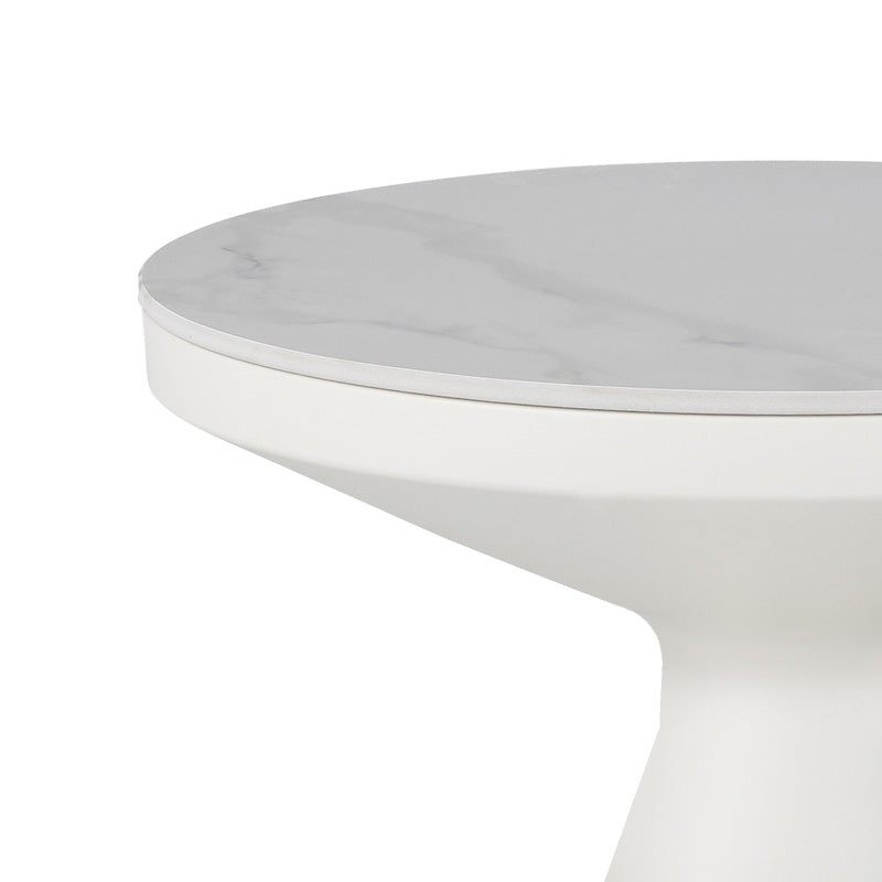 Βοηθητικά τραπέζια Coozlin Inart sintered stone σε απόχρωση λευκό μαρμάρου με λευκό μέταλλο - Hippiehome.gr