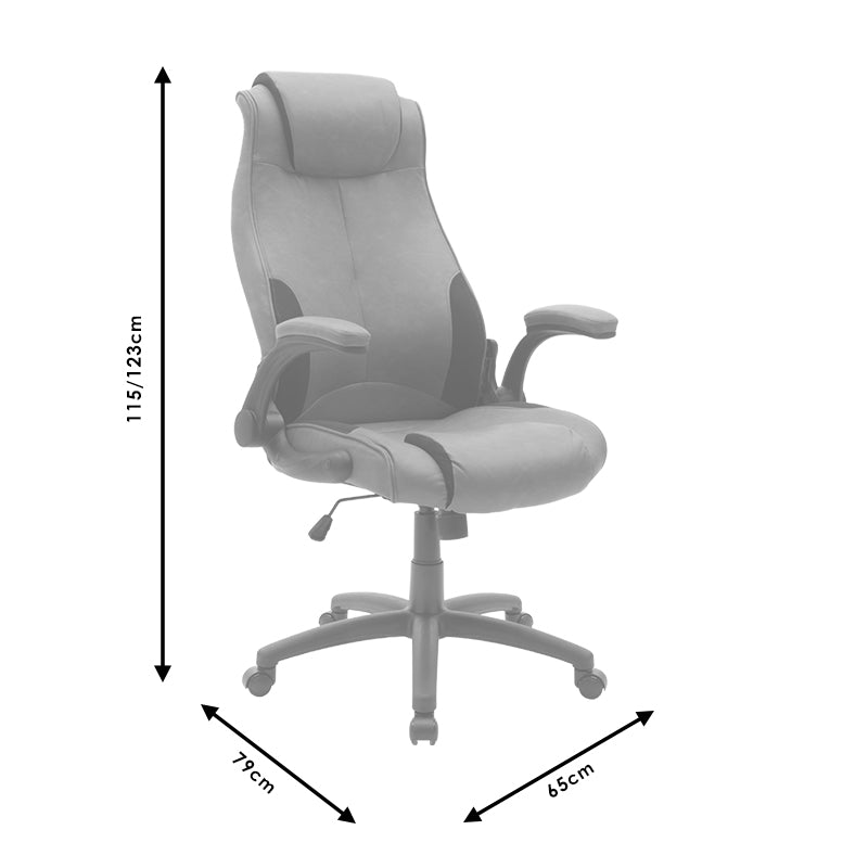 Καρέκλα γραφείου διευθυντή Bear pakoworld pu γκρι antique-μαύρο - Hippiehome.gr