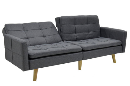 Καναπές-κρεβάτι Flexible pakoworld σε ανθρακί ύφασμα 198x87x76εκ - Hippiehome.gr