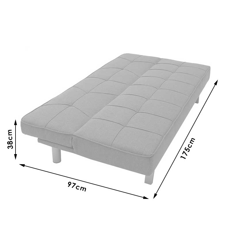 Καναπές-κρεβάτι Travis pakoworld 3θέσιος με ύφασμα μπεζ 175x83x74εκ - Hippiehome.gr