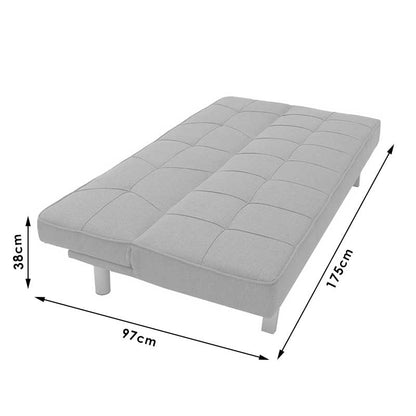 Καναπές-κρεβάτι Travis pakoworld 3θέσιος με ύφασμα μπεζ 175x83x74εκ - Hippiehome.gr