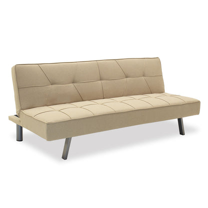 Καναπές-κρεβάτι Travis pakoworld 3θέσιος με ύφασμα μπεζ 175x83x74εκ - Hippiehome.gr