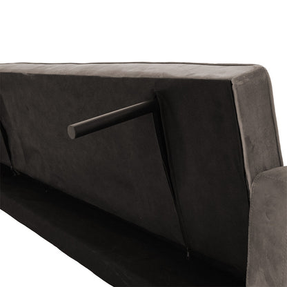 Καναπές-κρεβάτι Success pakoworld 3θέσιος βελούδο γκρι-μπεζ 190x80x84εκ - Hippiehome.gr