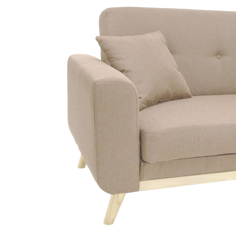 Καναπές-κρεβάτι Carmelo pakoworld με μπεζ-καφέ ύφασμα 214x80x86εκ - Hippiehome.gr