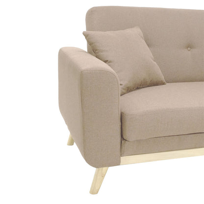 Καναπές-κρεβάτι Carmelo pakoworld με μπεζ-καφέ ύφασμα 214x80x86εκ - Hippiehome.gr