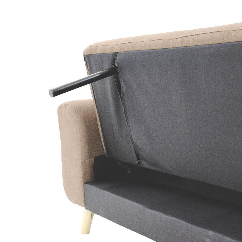 Καναπές-κρεβάτι Carmelo pakoworld με μπεζ-καφέ ύφασμα 214x80x86εκ - Hippiehome.gr