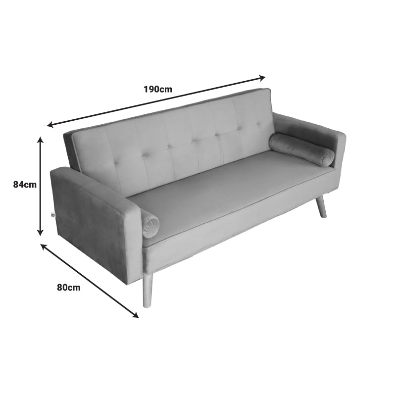 Καναπές-κρεβάτι Success pakoworld 3θέσιος βελούδο σε μέντα απόχρωση 190x80x84εκ - Hippiehome.gr