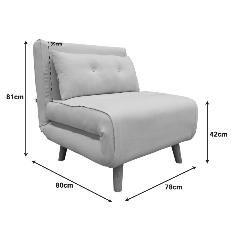 Πολυθρόνα-κρεβάτι Josuane I pakoworld ύφασμα σε ανθρακί απόχρωση 78x80x81εκ - Hippiehome.gr