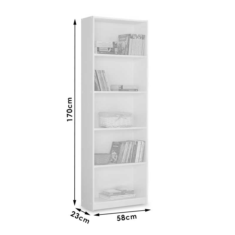Βιβλιοθήκη Max pakoworld σε λευκό χρώμα 58x23x170εκ - Hippiehome.gr