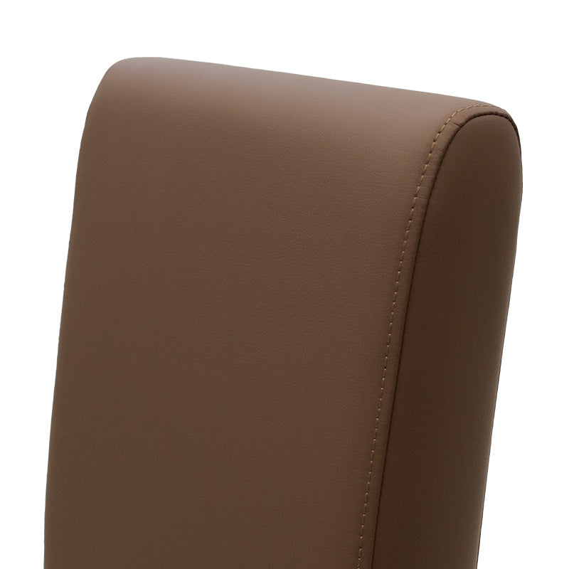 Καρέκλα Ditta pakoworld PU ανοικτό καφέ-πόδι μασίφ ξύλο καρυδί - Hippiehome.gr