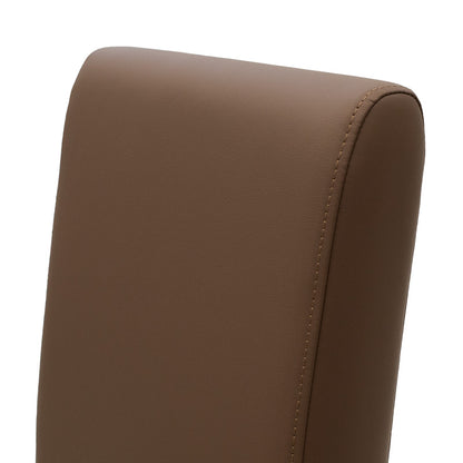 Καρέκλα Ditta pakoworld PU ανοικτό καφέ-πόδι μασίφ ξύλο καρυδί - Hippiehome.gr