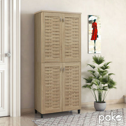 Παπουτσοθήκη-ντουλάπα MANTAM pakoworld 24 ζεύγων χρώμα sonoma 78x40x170,5εκ - Hippiehome.gr