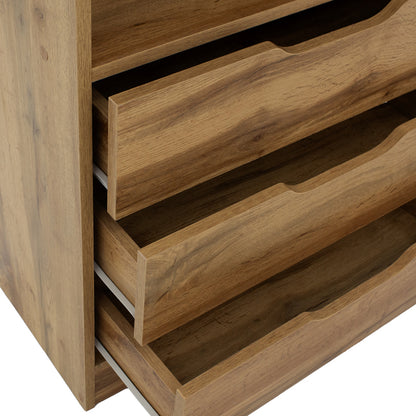 Βιβλιοθήκη Lucinda pakoworld oak 120x29.8x180.5εκ - Hippiehome.gr
