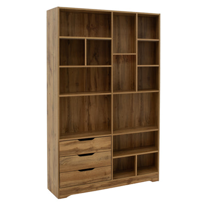Βιβλιοθήκη Lucinda pakoworld oak 120x29.8x180.5εκ - Hippiehome.gr