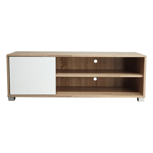 Έπιπλο τηλεόρασης Ellon pakoworld μελαμίνης sonoma-λευκό 120x40x41εκ. - Hippiehome.gr