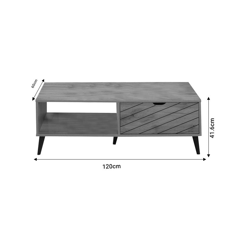 Τραπέζι σαλονιού Thelma pakoworld oak μελαμίνης 120x60x41.6εκ - Hippiehome.gr