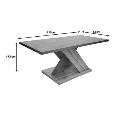 Τραπέζι σαλονιού Solange pakoworld σε γκρι-sonoma απόχρωση 110x55x47.5εκ - Hippiehome.gr