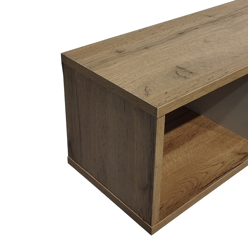 Ραφιέρα τοίχου Flevior pakoworld σε sonoma με λευκή απόχρωση 90x22x25.6εκ - Hippiehome.gr