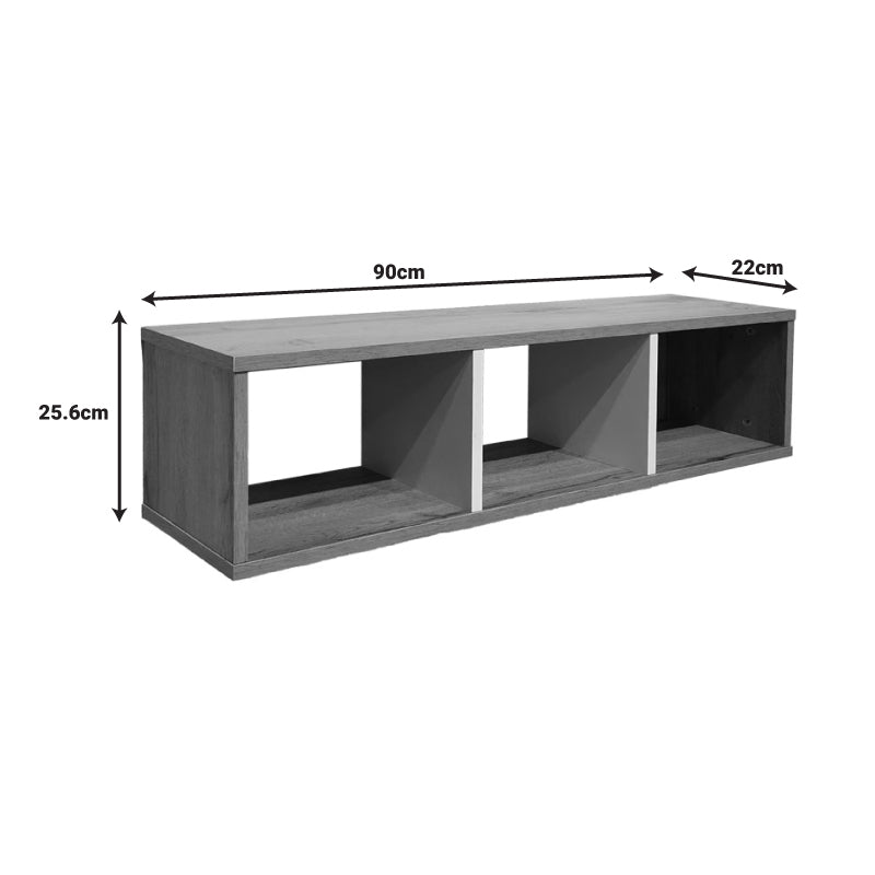 Ραφιέρα τοίχου Flevior pakoworld σε sonoma με λευκή απόχρωση 90x22x25.6εκ - Hippiehome.gr