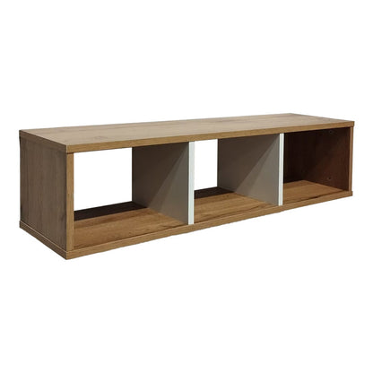 Ραφιέρα τοίχου Flevior pakoworld σε sonoma με λευκή απόχρωση 90x22x25.6εκ - Hippiehome.gr