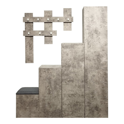 Έπιπλο εισόδου Nenich pakoworld σε γκρι oak απόχρωση 150x37x180εκ - Hippiehome.gr