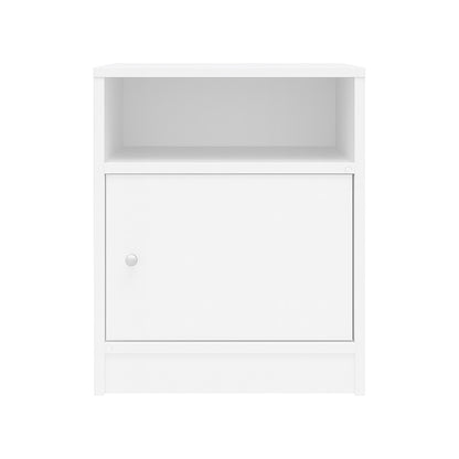 Κομοδίνο Foly pakoworld με ένα ντουλάπι σε λευκή απόχρωση 40x40x50εκ - Hippiehome.gr