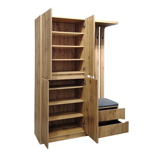 Έπιπλο εισόδου Zomie pakoworld σε oak απόχρωση 131x41.5x180.4εκ - Hippiehome.gr