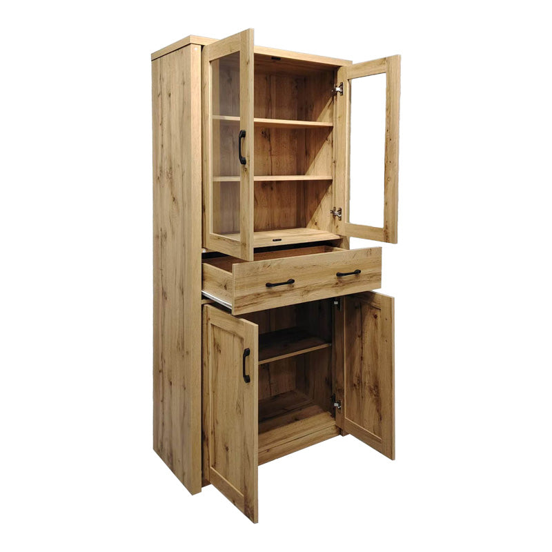 Βιτρίνα-ντουλάπα Nisso pakoworld σε oak απόχρωση 80x40x183.5εκ - Hippiehome.gr